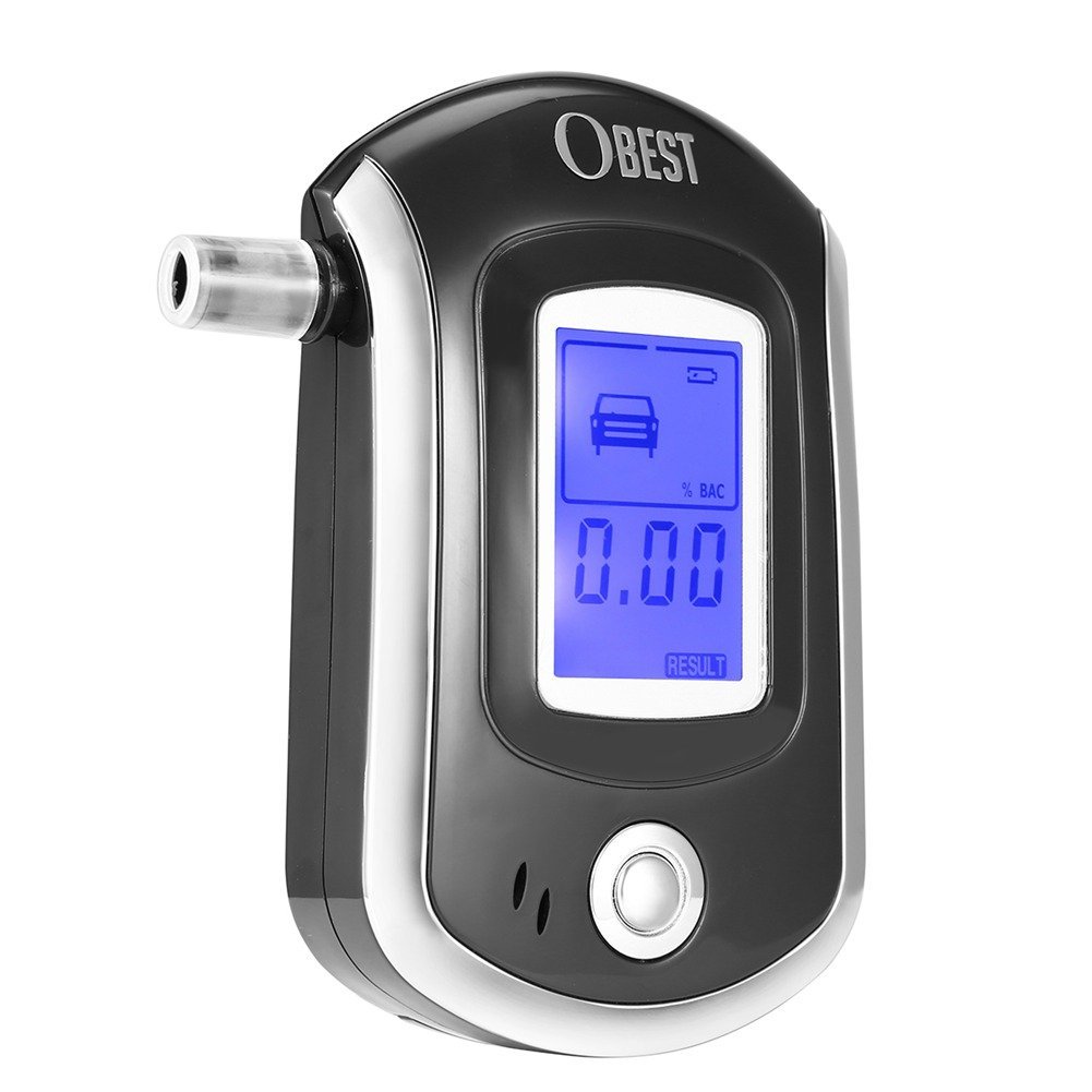 OBEST Breathalyzer Alcohol Tester Professional Breath Analyzer Detector Portable with Digital LED Display 5 Replacement Mouthpieces