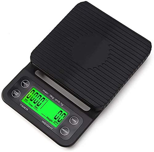 OBEST  Coffee Scale with Timer, Electronic Kitchen Cooking Scale Mini Food Scale with Back-Lit LCD Display Digital Kitchen Scale
